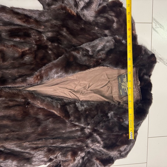 Vintage Women's Long Full CANADA Mink Fur Coat Dark Brown Hollywood Regency - Picture 6 of 10